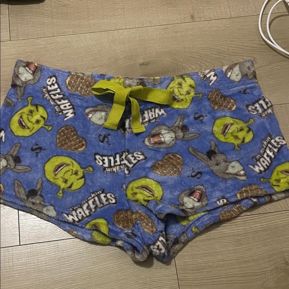 Dreamworks Shrek Fleece Shorts with Blue and Yellow